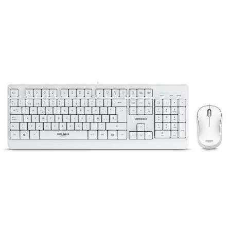 TECLADO MICRONICS NORTON WHITE CON MOUSE
